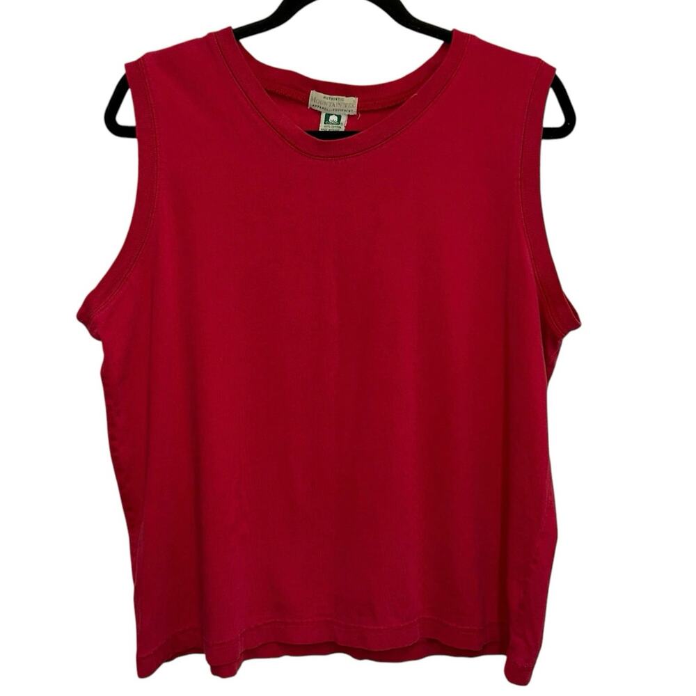 Vintage Mountain‎ Tek Red Sleeveless Tank Top Cotton Large Casual Outdoor